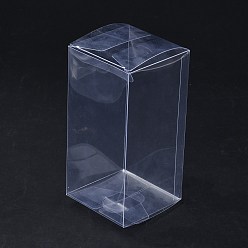 Clear Rectangle Transparent Plastic PVC Box Gift Packaging, Waterproof Folding Box, for Toys & Molds, Clear, Box: 7x7x14.1cm