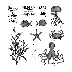 Octopus Clear Silicone Stamps, for DIY Scrapbooking, Photo Album Decorative, Cards Making, Octopus, 140x140mm