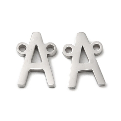 Letter A Non-Tarnish 304 Stainless Steel Connector Charms, Letter, Letter A, 10x7x1.5mm, Hole: 1.2mm
