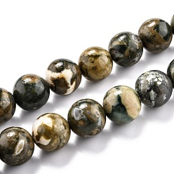 Rhyolite Jasper Natural Rhyolite Jasper Beads Strands, Round, 10.5mm, Hole: 1.2mm, about 36pcs/strand, 14.96''(38cm)