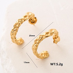 Золотой Серьги-гвоздики из нержавеющей стали в форме буквы С, золотые, 25x17 мм