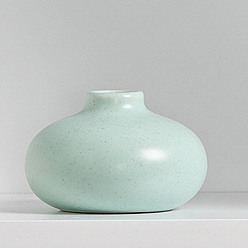 Honeydew Mini Ceramic Floral Vases, Small Flower Bud Vases for Home Living Room Table, Wedding Centerpiece Decoration, Honeydew, 75x55mm, Inner Diameter: 20mm