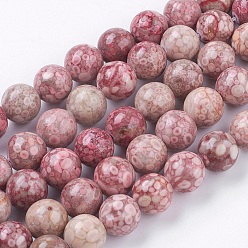 Fossil Coral Natural Fossil Coral Beads Strands, Round, 10mm, Hole: 1mm, about 39pcs/strand, 14.7 inch(37.5cm)