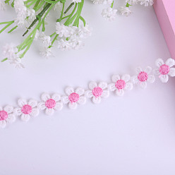 Hot Pink 15 Yards Milk Fiber Flower Lace Ribbon, Clothing Decoration, Hot Pink, 1/2 inch(13mm)