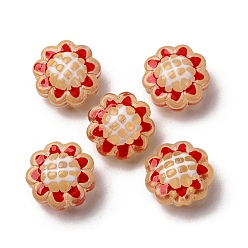 Белый Навахо Стеклянные эмалевые бусины, бусины ручной работы, подсолнечник, навахо белый, 15x8.5~9 мм, отверстие : 1.2 мм