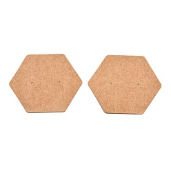 Peru Kraft Paper Earring Displays Cards, Hexagon, Peru, 6.8x5.9x0.05cm