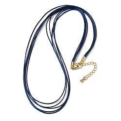 Прусский Синий 1мм вощеный шнур 5-образное ожерелье, с латунными выводами и 304 застежками из лобстера из нержавеющей стали, золотые, берлинская лазурь, 18.90 дюйм (48 см)