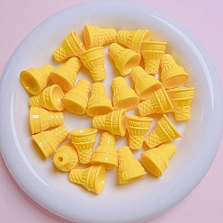 Желтый Непрозрачные акриловые бусины, рожок мороженого, желтые, 20x17 мм, отверстие : 2 мм