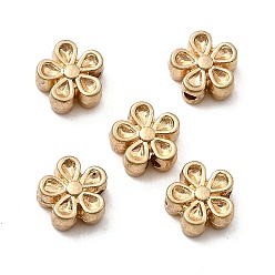 Матовый Золотой Цвет Сплавочные бусины, цветок, без кадмия, без никеля и без свинца, долговечный, матовый золотой цвет, 6.5x7x3.5 мм, отверстие : 1.2 мм