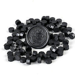 Black Sealing Wax Particles, for Retro Seal Stamp, Octagon, Black, Package Bag Size: 114x67mm, about 100pcs/bag