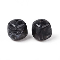 Серый Непрозрачные акриловые бусины, квадратный, серые, 17x16x16 мм, отверстие : 2.7 мм