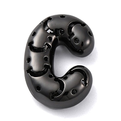 Letter C Латунные подвески, стойки покрытие, долговечный, без кадмия и без свинца, подвески с полыми буквами, буква С, 21x14x6 мм, отверстие : 4.7x3 мм