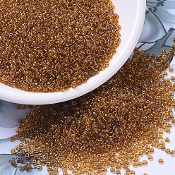 (RR377) Сверкающий Топазовый AB с Топазовой Подкладкой Миюки круглые бусины рокайль, японский бисер, 11/0, (rr 377) сверкающий топаз на светлом топазе, 11/0, 2x1.3 мм, отверстие : 0.8 мм, Около 1111 шт / 10 г