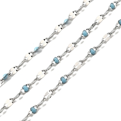 Небесно-голубой 304 цепи натяжные нержавеющие, с эмалью, пайки, с катушкой, реальный 18 k позолоченный, голубой, 2 мм