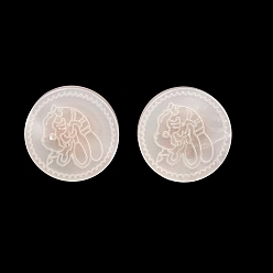 Морская Ракушка 1-отверстия, стержень из полимерного сплава, плоские круглые с рисунком, золотые, цвет морской раковины, 11~11.5x6.5~7 мм, отверстие : 3x2 мм