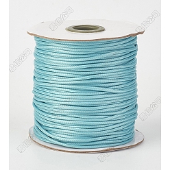 Голубой 20шт. регулируемый корейский вощеный полиэстеровый шнур для изготовления браслетов, 304 кольца прыжок из нержавеющей стали, цвет нержавеющей стали, голубой, 9-1/4 дюйм (23.5 см)