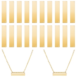 Золотой Соединители латунные звенья, штамповка пустой метки, прямоугольные, золотые, 34x7 мм, 20 шт / коробка