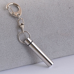 Stainless Steel Color 316L Stainless Steel Keychain, with Urn Ashes, Stainless Steel Color, Pendant: 4.3x1.8cm
