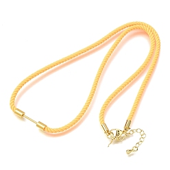 Золотистый 3мм круглые нейлоновые миланские шнуры для изготовления ожерелий, с латунными выводами и 303 застежками из лобстера из нержавеющей стали, золотые, долговечный, стойки покрытие, золотые, 19.53 дюйм (49.6 см)