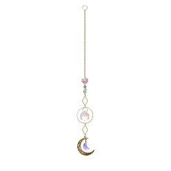 Moon Glass Ball Big Pendant Decorations, Hanging Sun Catchers, Home Decoration, Moon, 360mm
