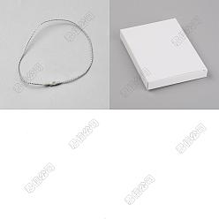 Серебро 200шт. цепочки из полиэстерного шнура, крепежи бирки, серебряные, 20x0.35 см, 100 шт / пакет