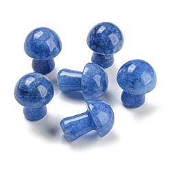 Васильковый Украшения для витрины из окрашенного натурального нефрита ручной работы, украшение дома, гриб, васильковый, 21x16 мм