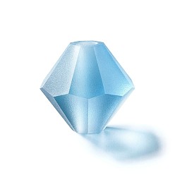 60120 840 Malibu Blue Matt Хрустальные бусины preciosa®, чешский хрусталь, биконус(451 69 302 рондель), 60120 840 Малибу синий матовый, 4 мм, отверстие : 0.8 мм