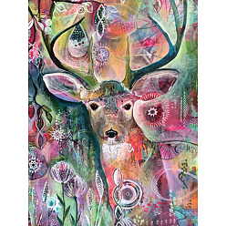 Deer DIY Diamond Painting Kits, including Acrylic Rhinestones, Diamond Sticky Pen, Tray Plate and Glue Clay, Deer Pattern, 400x300mm