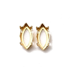 Золотой Конский глаз латунь пришить настройки зубца, настройки когтей для остроконечных страз, настройки открытой спины, золотые, 31x17x0.4 мм, подходят для 17x31мм кабошон