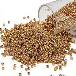 (722) Midas Gold Metallic (24K Gold Plated Rainbow) Тохо 11/0 круглые бусины, японский бисер, (722) золотой металлик Мидас (24 радуга с покрытием из золота K), 2.2 мм, отверстие : 0.8 мм, Около 1111 шт / 10 г