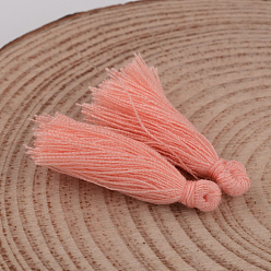 Light Coral Cotton Thread Tassel Pendant Decorations, Light Coral, 25~31x5mm, about 39~47pcs/bag