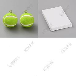Pelouse Verte 12pcs pendentifs anti-peluches en plastique PVC pour le sport, baseball, avec boucle en fer platine, pelouse verte, 24x19mm, Trou: 2mm