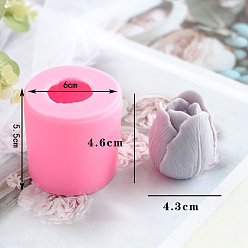Pink Flower Shape DIY Candle Silicone Molds, Resin Casting Molds, For Scented Candle Making, Pink, 6x5.5cm