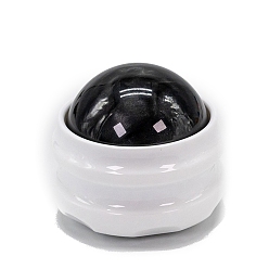 Black Resin Massage Roller Ball, with Plastic Findings, Handheld Relax Tool for Sore Muscles Relief Relaxing, Black, 65x61mm