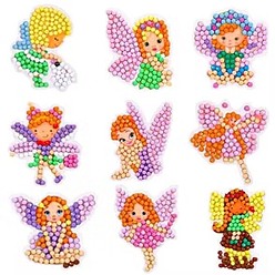 Mixed Color DIY Fairy Diamond Painting Sticker Kits, including Self Adhesive Sticker, Resin Rhinestones, Diamond Sticky Pen, Tray Plate and Glue Clay, Mixed Color, 60~70mm, 9 patterns, 1pc/pattern, 9pcs