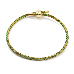 Зеленый Изготовление браслетов из плетеной стальной проволоки, с золотыми тонами латунных бус, зелёные, внутренний диаметр: 3-1/8 дюйм (8 см)