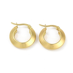 Золотой Вакуумное покрытие pvd 201 серьги-кольца из нержавеющей стали для женщин, с 304 штифтов из нержавеющей стали, круглые кольца, золотые, 21x5 мм