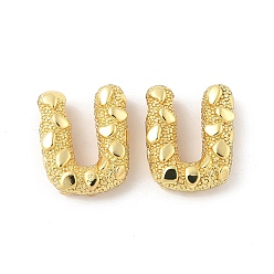Letter U Латунные подвески, письмо амулеты, стойки покрытие, долговечный, без кадмия и без свинца, золотые, Буква U, 19~20x11~19x6.5~7 мм, отверстие : 3~4x2.5 мм