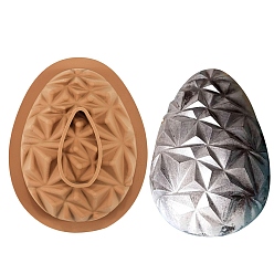 Sienna Food Grade Diamond Egg Shape DIY Silicone Molds, Fondant Molds, for Chocolate, Candy Making, Sienna, 123x95x40mm