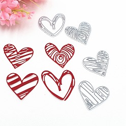 Heart Valentine's Day Carbon Steel Cutting Dies Stencils, for DIY Scrapbooking, Photo Album, Decorative Embossing Paper Card, Heart, 90x85mm