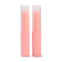 Pink DIY PP Empty Lipstick Bottle, Lip Balm Tube, with Cap, Column, Pink, 1.5x8.3cm, Hole: 10.5mm