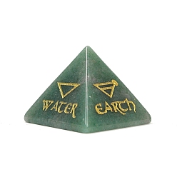 Зеленый Авантюрин Натуральный зеленый авантюрин оргонит пирамида витрина украшения, с символом, фигурка для украшения дома, энергетический камень рейки для исцеления, 30.5x30.5x24.5 мм
