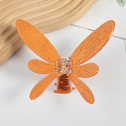 Dark Orange Dragonfly Hair Claw Clip, PVC Ponytail Hair Clip for Girls Women, Dark Orange, 107x118mm