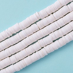 Beige Handmade Polymer Clay Beads Strands, for DIY Jewelry Crafts Supplies, Heishi Beads, Disc/Flat Round, Beige, 6x0.5~1mm, Hole: 1.8mm, about 290~320pcs/strand, 15.75 inch~16.14 inch(40~41cm)