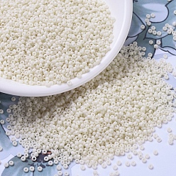 (RR2021) Матовый Непрозрачный Кремовый Миюки круглые бусины рокайль, японский бисер, 15/0, (р-р 2021) матовый непрозрачный крем, 1.5 мм, отверстие : 0.7 мм, Около 5555 шт / 10 г