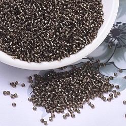 (RR1431) Silverlined Dark Saffron Миюки круглые бусины рокайль, японский бисер, 11/0, (rr 1431) серебристый темный шафран, 11/0, 2x1.3 мм, отверстие : 0.8 мм, Около 1111 шт / 10 г