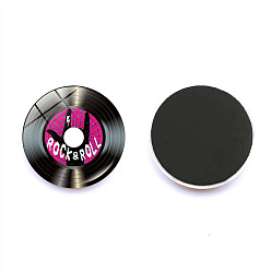 Rose Foncé Autocollant magnétique de réfrigérateur en résine multifonction mignon, aimants de réfrigérateur, forme de disque vinyle, rose foncé, 30mm