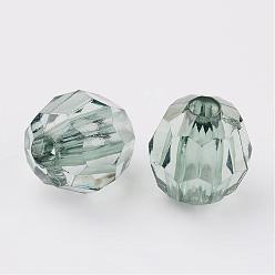 Лазурный Прозрачные акриловые бусины, граненые круглые, лазурный, 10 мм, Отверстие : 1 мм , около 900 шт / 500 г