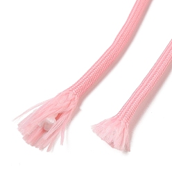 Pink Polycotton Braided Cord with Inner Core, Round, for Shoe Lace Cord, Keychain Lanyard, Rope Bracelets Making, Pink, 5mm, about 90~100 yards/bundle