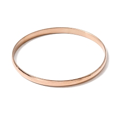 Розовое Золото 304 Простые браслеты из нержавеющей стали для женщин и мужчин, ионное покрытие (ip), долговечный, розовое золото , внутренний диаметр: 2.68 дюйм (6.8 см)